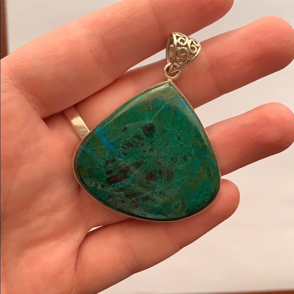 Sterling Silver Chrysocolla Pendent - image 1